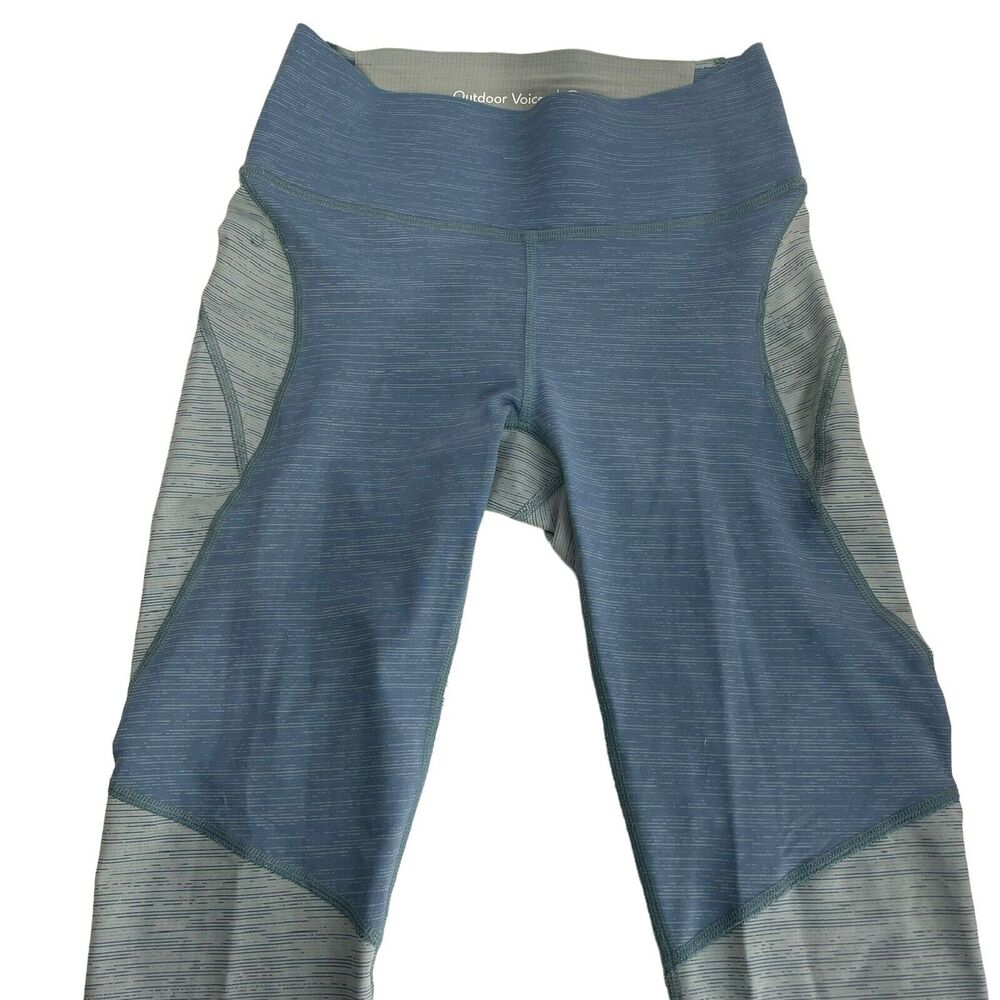 OV outdoor voices Blue 2 tone Full length Leggings yoga Size XS